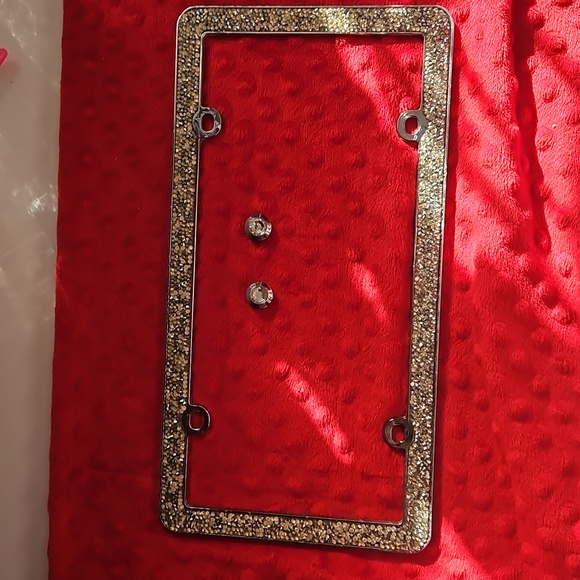 BLING Crushed Diamomd License Plate Frame Chrome Style license plate holder - Picture 9 of 10